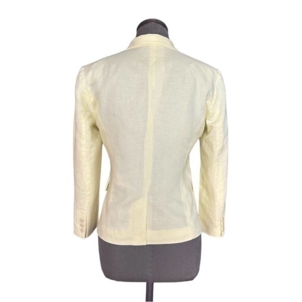 Banana Republic Yellow Linen Cotton Women's Dress Jacket Blazer 6 Excellent - Picture 5 of 9